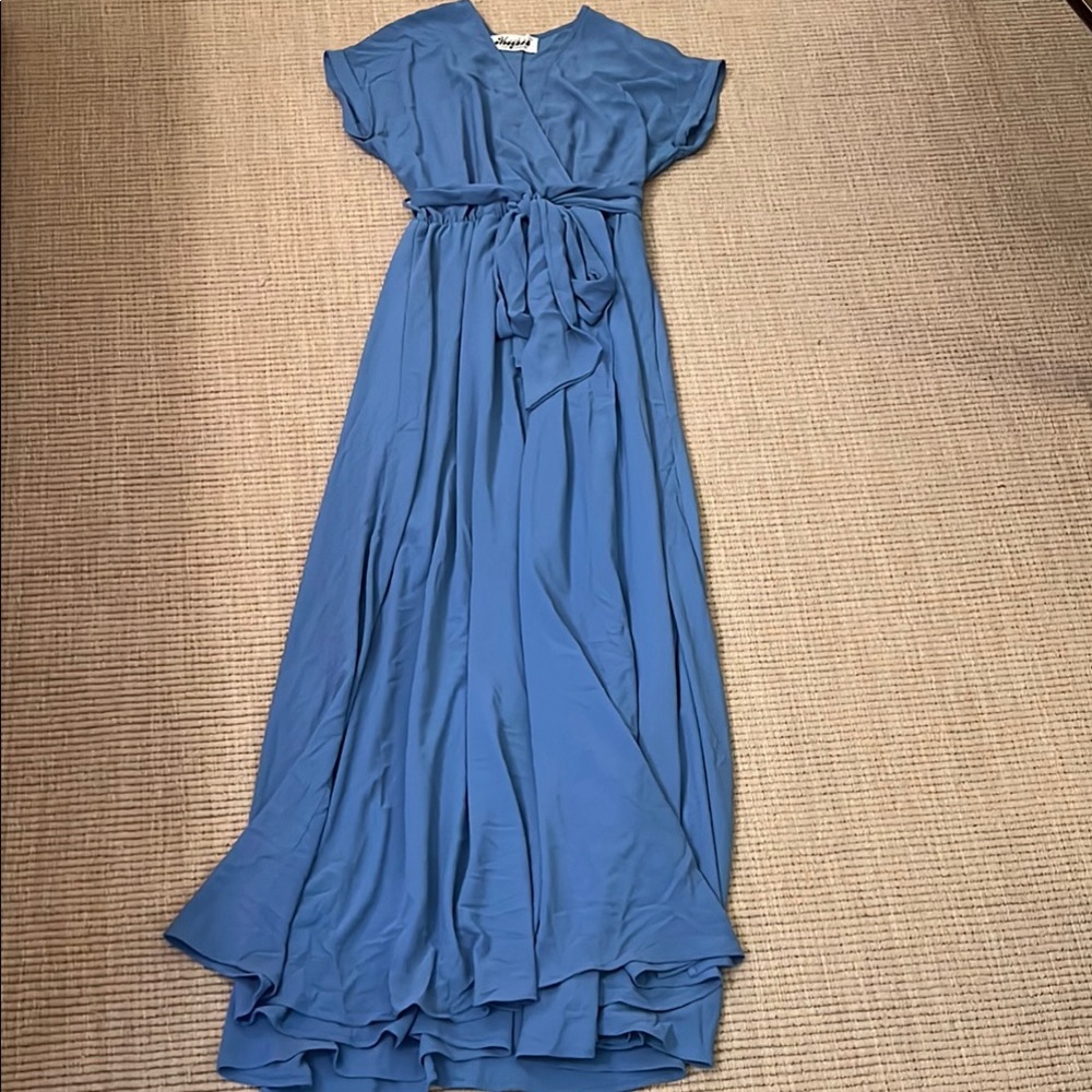 Elegant Blue Maxi Dress